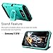 J1 (2016) Case, Luna 2016, Express 3 Case, Venoro Heavy Duty Shockproof Rugged Three-Layer Full Body Protection Case Cover with Belt Swivel Clip and Kickstand for Samsung Galaxy J1 (2016) (Blue Green)