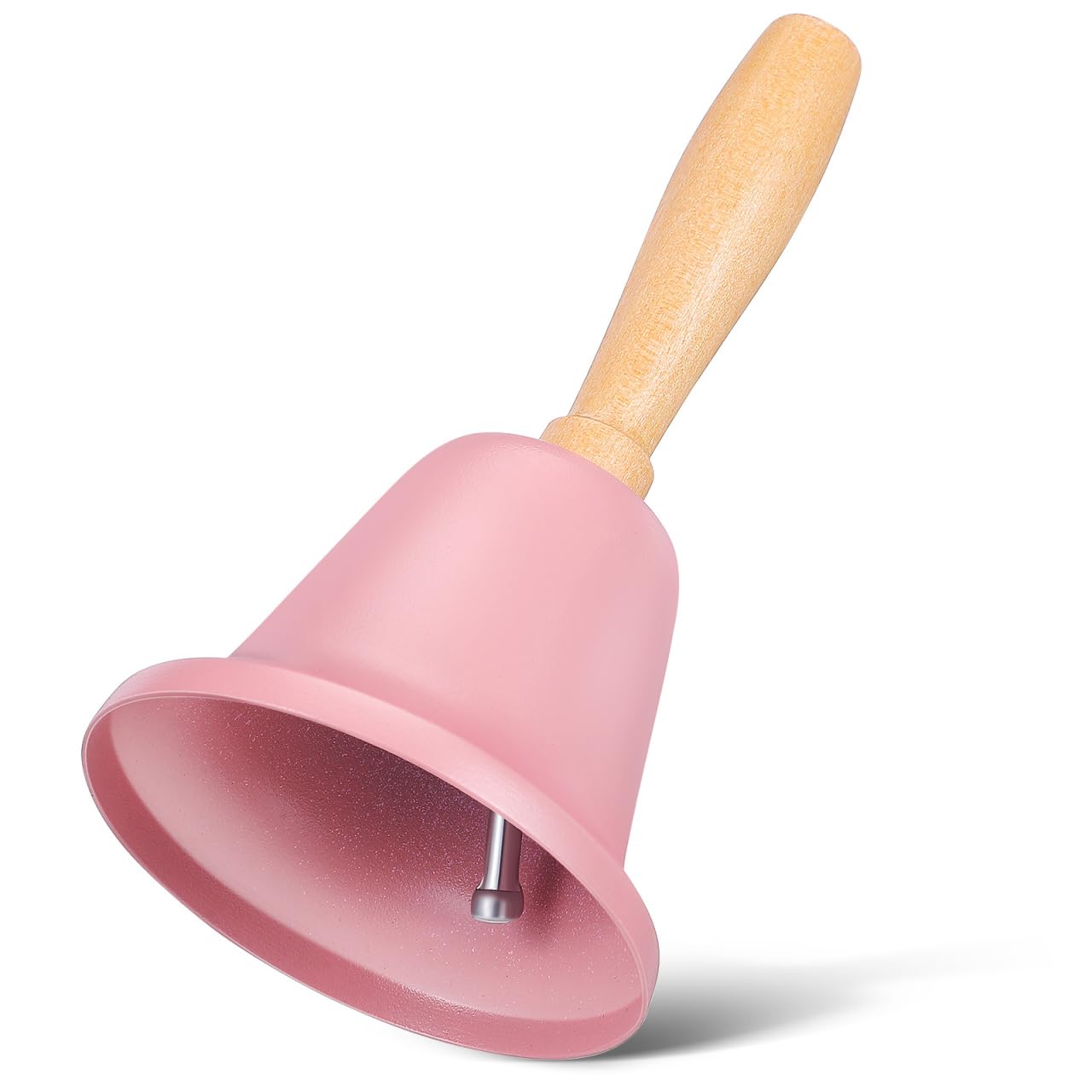 Metal Hand Bell Christmas Jingle Bell Hand Held Loud Call Service Dinner Desk with Wooden Handle for Christmas Wedding School Alarm Jingles