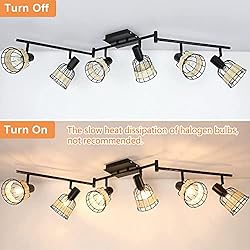 Depuley Vintage Track Ceiling Spotlight, 6-Head