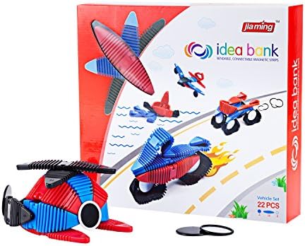 OleFun 3D Assembly puzzle ,Magnetic Blocks Toys, Connectable Building Tiles Set,Flexible Magnetic Construction Kit for Kids- Vehicles Set (22 PCS),New Year gift