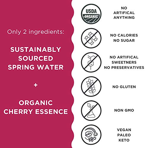 JUST Water Infused | Organic Cherry | 100% Premium Spring Water flavored with Organic Essences in a Paper-Based Recyclable Bottle, No Sugar, Artificial Flavors or Sweeteners, 16.9 fl oz (Pack of 12) - Thumbnail 3