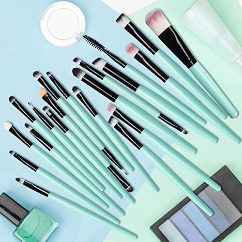 CINIDY 20 pcs Makeup Brush Set tools Make-up Toiletry Kit Wool Make Up Brush Set (Black) - Image 4