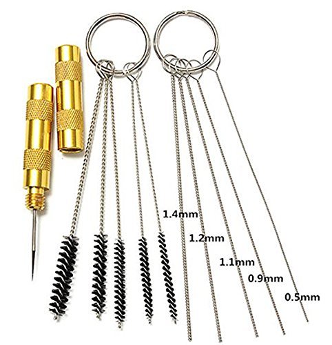 Fy-Light 4 Set Airbrush Cleaning kit Spray Gun Wash Cleaning Tool Kit Cleaner Set with Glass Pot, Stainless Steel Holder, Needle and Brush Accessories