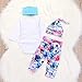 ASTRILL 4Pcs Infant Baby Boy Girls Letters Long Sleeve Romper+Flower Pant+Hat+Headband Warm Clothes, 3-6 Months, Blue