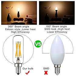 LiteHistory Dimmable t6 led Bulb 40W Candelabra led