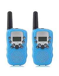 Portable Walky talky para Kids- 1.8 mile de largo alcance Two Way Radio 22 Canal FRS GMRS Juguete Handheld Walkie Talkies para niños al aire última intervensión camping, Azul
