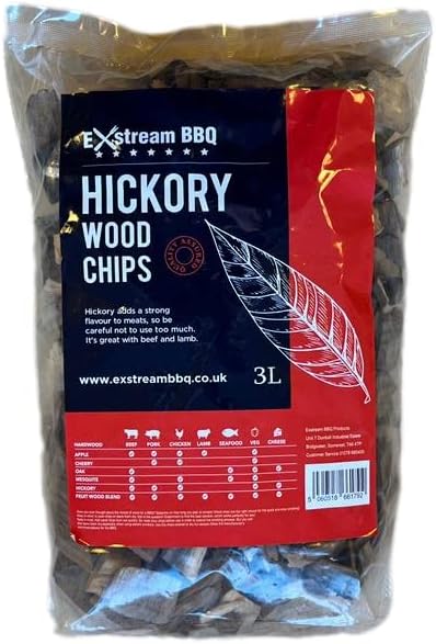 Exstream Hickory Wood Chips 3 Litre Smoking BBQ Flavor Set 100% Natural