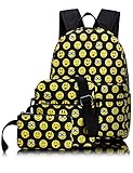 Backpacks for Kids, Emoji Backpack Light Daypack School Bag Shoulder Bags Pencil Cases 3 PCS by Leaper