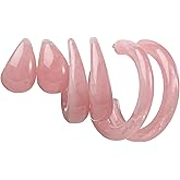 3Pairs Lightweight Minimalist Vintage Polished Teardrop Waterdrop C Shape Circle Round Cuff Acrylic Resin Hoop Earrings Colorful Thick Chunky Wide Thin Acetic Acid Earrinsg Set for Women