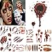 COKOHAPPY 10 Sheets Halloween Bleeding Wound Scar Blood for Party Cosplay Costume Look Real Flash Temporary Tattoo