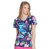 Cherokee Tooniforms V-Neck Print Scrub Top