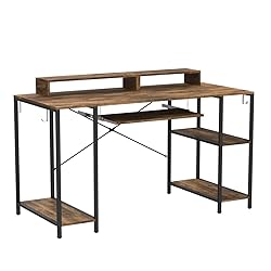 HYPIGO Computer Desk with Keyboard Tray and 2