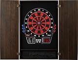 Viper Metropolitan Solid Wood Cabinet & Electronic Dartboard Ready-to-Play Bundle with Two Sets of Soft-Tip Darts and Integrated Storage in Multiple Stain Options