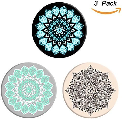 Amstand Multi-Function Holder and Mount, Expanding Stand Pop Grip Mount for iPhone, Smartphones and Tablets,Pack of 3(Mandala Henna)