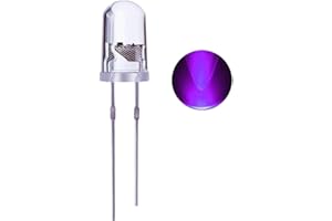 Waycreat 100PCS 5mm Purple LED Diode Lights Clear Emitting LEDs for High Intensity Super Bright Lighting Bulb Lamps Electronics Components Lamp Diodes