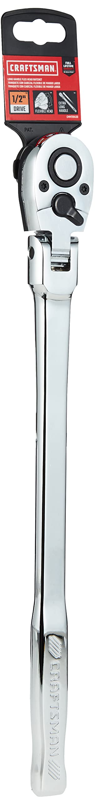 Craftsman Flex Head Ratchet, Pear Head Long Handle, SAE, 72-Tooth, 1/2-Inch (CMMT99430)
