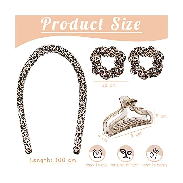 Heatless Curlers Headband for Long Hair, Silk Ribbon Curling Rod Lazy Natural Soft Wave Formers Sleeping Overnight Hair…