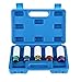 8MILELAKE 5pcs Impact Drive Lug Nut Socket 1/2inches Thin Wall Wheel Rim Protector Tool 15mm 17mm 19mm 21mm 22 mm