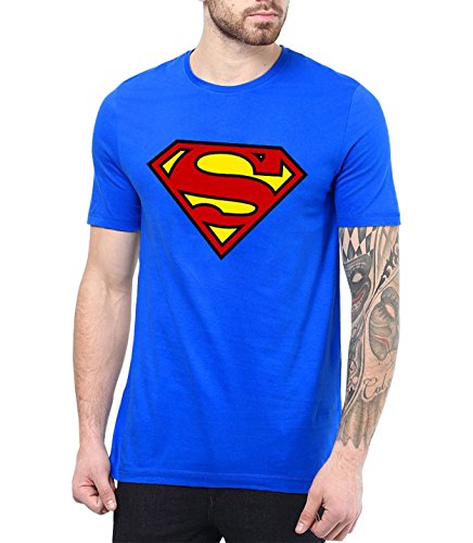 Decrum Superman Shirt for Men - Mens Superhero T Shirt (M, Royal Blue)