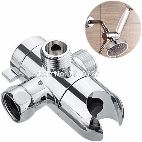 Bagnolux Wholosale 3-Way Water Separator Three Holes Handheld Shower Holder&Shower Head Shower Arm 3 Way Diverter Faucet Chrome