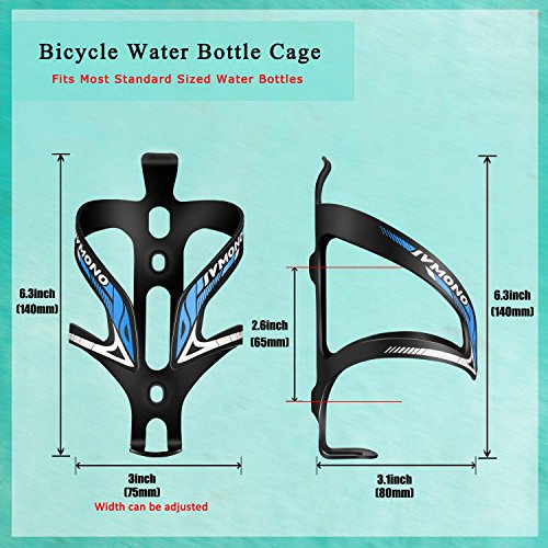 IACTIVE Bike Water Bottle Holder, Bicycle Alloy MTB Side Load Water Bottle Cage Bicycle Anti Rust Lightweight Bottle Brackets for Cycling Outdoor Sports (2 Pack) (Blue) - Thumbnail 3