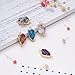 FASHEWELRY 5Pcs Natural Druzy Agate Stone Connectors Irregular Shape Healing Crystal Gemstone Charm Links with Golden Plated Edge for Jewelry Making (Random Mixed Colors)