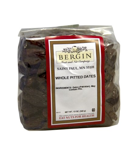 UPC 020526031234, Bergin Nut Company Dates Whole Pitted, 12-Ounce Bag (Pack of 6)