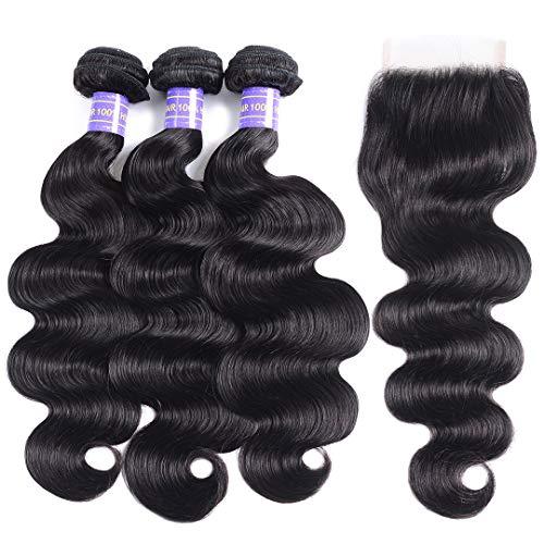 Jolia Hair Brazilian Body Wave 3 Bundles With Closure 18 20 22 16
