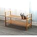 Mosa Natural Bamboo 2-Tier Shoe Rack Storage Organizer, 27.6