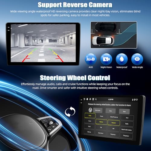 SIXWIN Android 15 Car Radio for Renault Clio 3 (2005-2014) - 4+128GB, with Android Auto Carplay, 9 Inch Touch Screen Stereo with GPS WiFi Bluetooth 5.0 FM RDS EQ with Rear View Camera