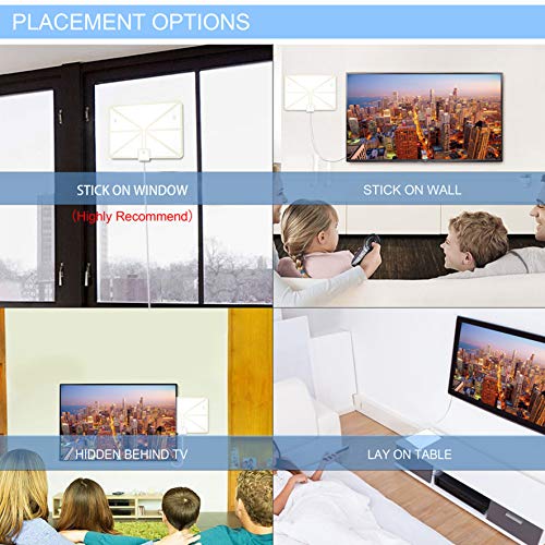 image for Getone TV Antenna, Indoor Amplified HDTV Antenna 50 Mile Range with De