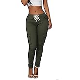 LINGMIN Women's Casaul Stretchy Pull-on Waist Skinny Solid Color Slim Leg Leggings Pants