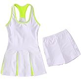 Girls Tennis Dress Golf Outfit Sleeveless Tank Top and Sport Skorts Set Pocket Kids Athletic Clothes with Shorts