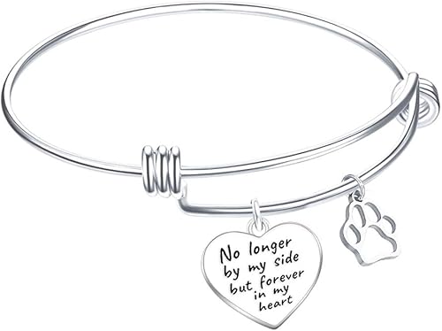 Amazon Co Jp Elegant Chef Pet メモリアルバングルブレスレット 犬猫 家族 ペット 思い出 ペットの足跡 ジュエリー お悔やみギフト トリビュート記念品 ジュエリー