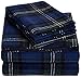 Amazon Basics Yarn-Dyed Lightweight Flannel Sheet Set - King, Blackwatch Plaid