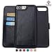SHANSHUI Wallet Case Compatible with iPhone 6 Plus / 6s Plus, PU Leather RFID Blocking Detachable Kickstand Feature Credit Card Slots Cash Pocket Folio Case Flip Stand Cover (Black-5.5'')