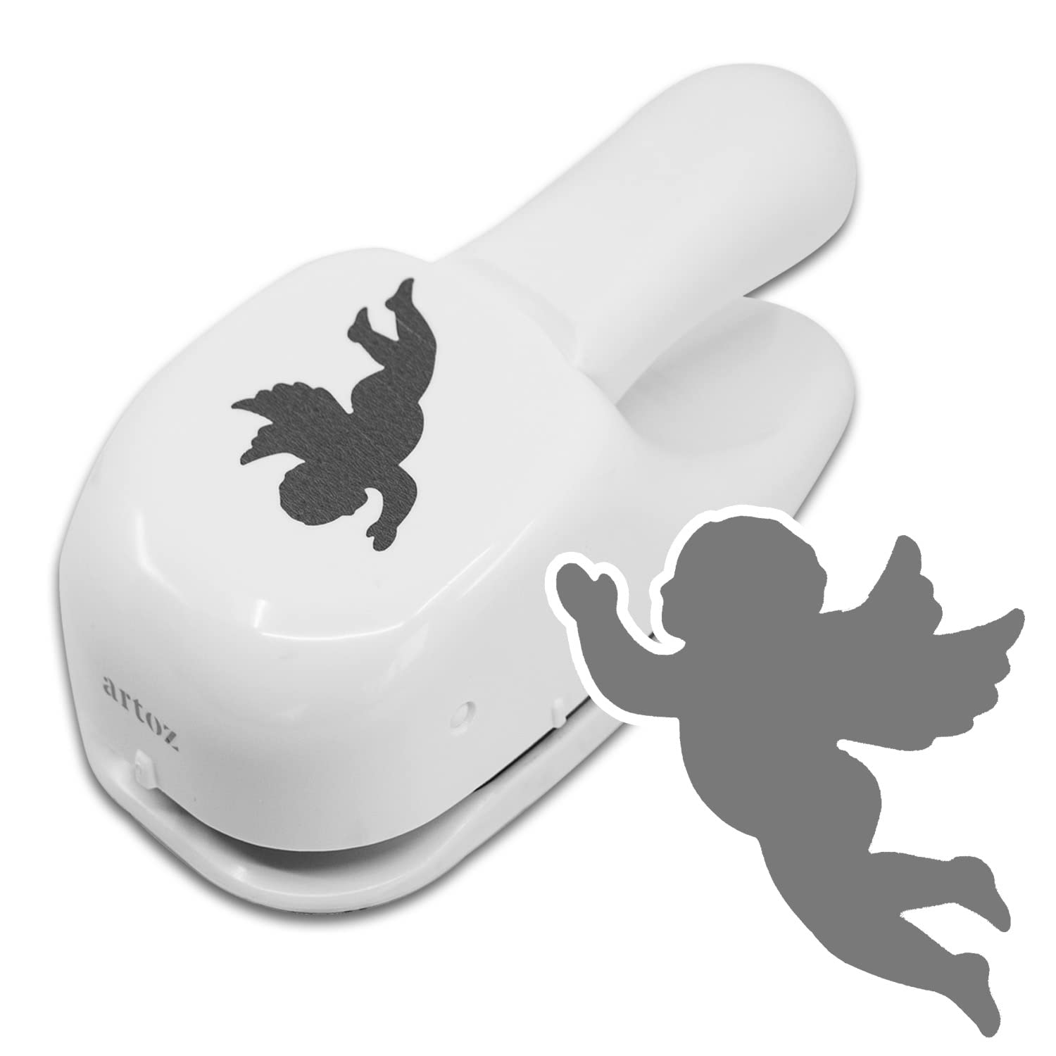 Punch - Angel, 5 cm - Paper punch, hole punch, motif punch for Christmas, wedding, baptism - hole punch with putto motif, suitable up to 220 g/m²