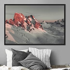 signwin Framed Canvas Wall Art Snow Mountain Cool...