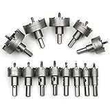 Tungsten Steel Hole Saws Set, Ankoow 13Pcs 16mm-53mm Drill Bit for Cutting Thick Stainless Steel, Sheet Metal, Cast Iron, Copper, Brass, Steel Plate, Fiberglass and FRP