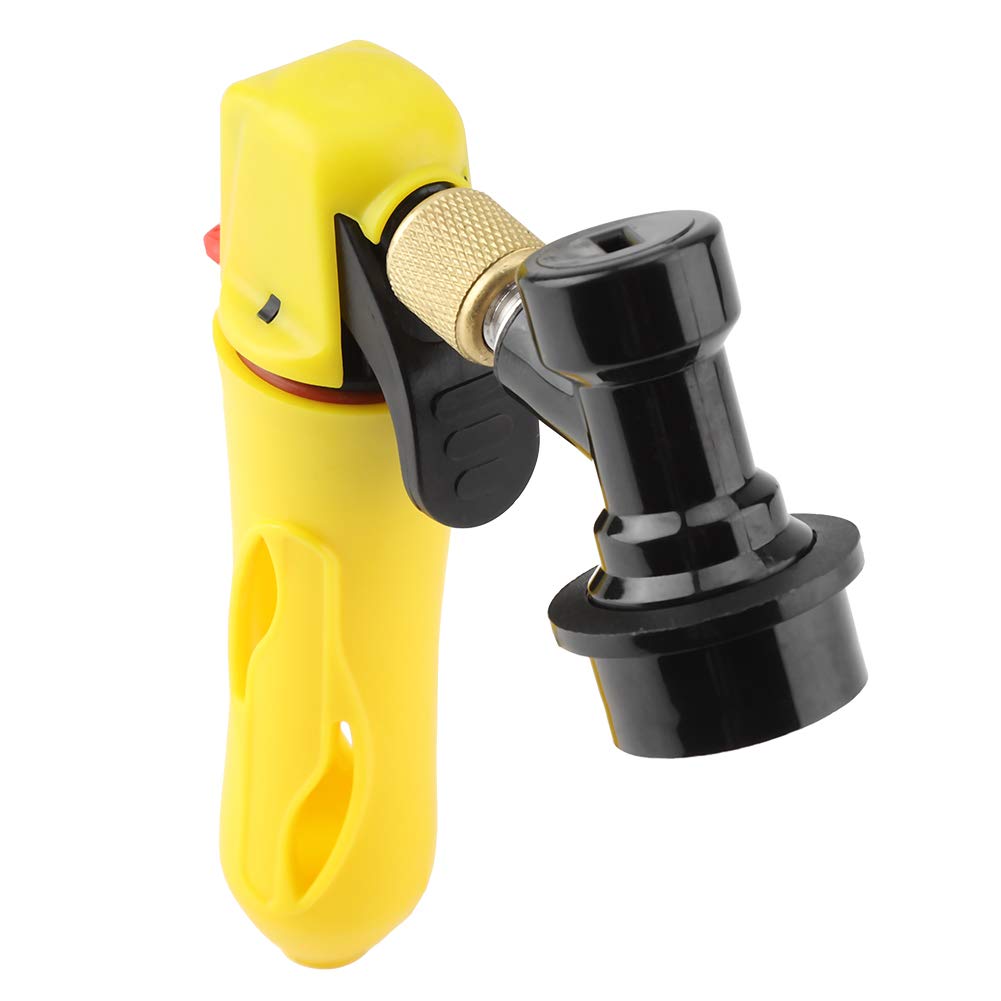 TOPINCN Keg Charger Homebrew Co2 Injector Portable Beer Dispenser Co2 Chargers Handheld Barrel Inflation Valve Home Brewed(Yellow)