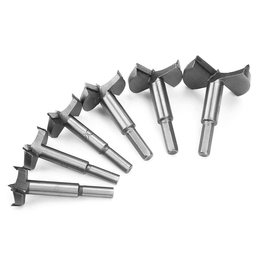 Hilitand 6 Pcs 30-60mm Drill Bit Set, Wood Drill Bit, High Strength Steel Flat Bit Drill Set, Woodworking Hole Saw Wood Cutter Tool