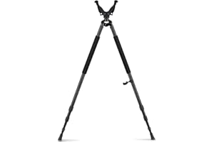 Trakiom Hunting Bipod, Shooting Tripod, Adjustable Shooting Bipod with 360° V Yoke Rest, Twist Lock, Lightweight Aluminum Frame, High Density Foam Handle and Spike Feet