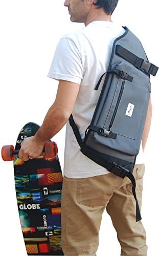 Sac à Dos pour Donner Le Longboard, Surf Skate ou Skateboard Complet, idée de Cadeau Saint Valentin. Couleur Gris