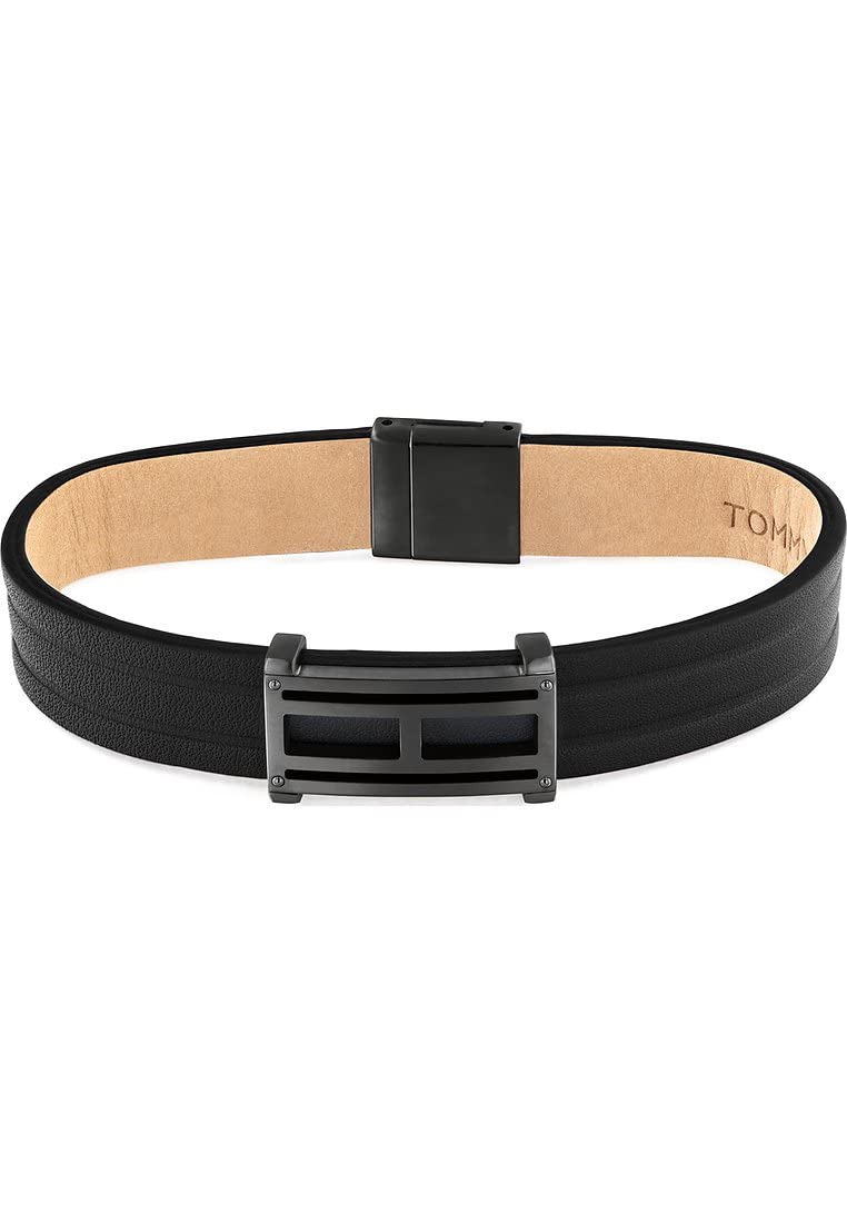 Tommy Hilfiger Jewelry Men's Leather Bracelet Black - 2790268S