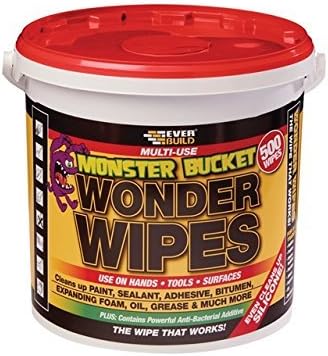 Everbuild Monster Wonder Wipes Tub 500 Multi-Use Paint Sealant Adhesive Cleaner