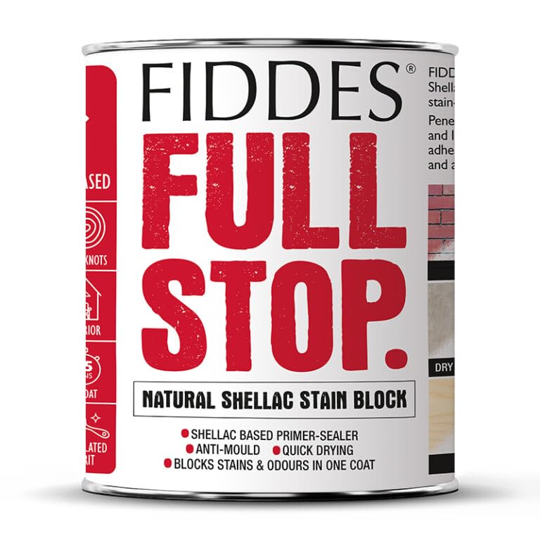 Fiddes Full Stop Stain Block Shellac Based White Primer 1 Litre
