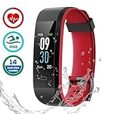 CHEREEKI Fitness Tracker, Smart Band with Heart Rate Monitor IP68 Waterproof Fitness Watch Activity Tracker with Color Screen,14 Sport Modes, Sleep Monitor, Calorie Counter for Android & iOS