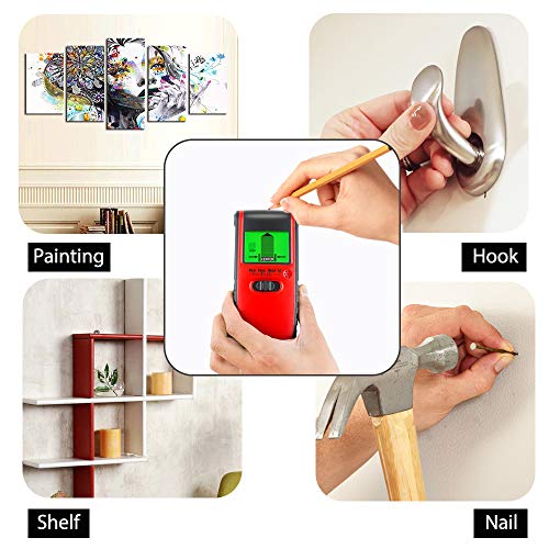 MAOZUA Stud Finder Sensor Wall Scanner 4 in 1 Multi Function Electronic Stud Sensor Finders Wall Detector Center Finding with LCD Display Sound Warning for Wood/Live AC Wire/Metal/Studs Detection - Thumbnail 6