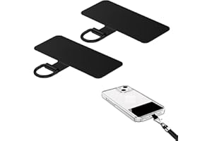 Phone Tether Tab for Phone, Cell Lanyard Patch, Phone Strap Replacement Part for All Full Cases(Black,2-Pack)