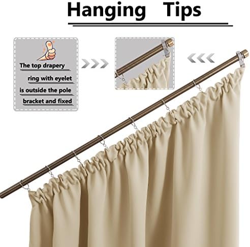 Blackout Curtains For Apex Window Nicetown Solid Light Blocking Elegant Room Darkening Pencil Pleat Insulated Draperies With 2 Tie Back Set Of 2 66 Width Drapes Hooks Rings Included Beige